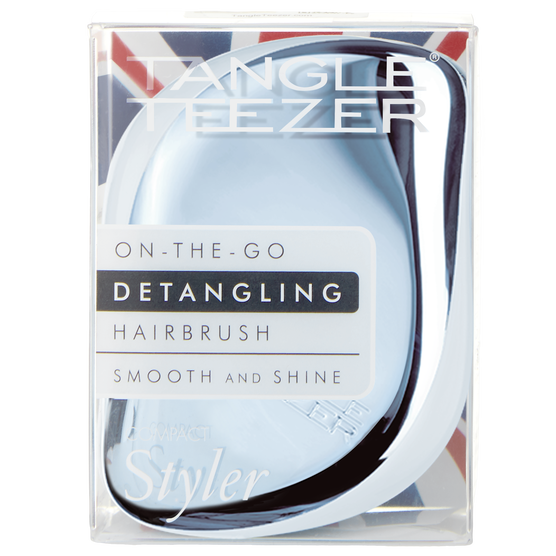 Escova de Cabelo Tangle Teezer Compact Styler - Baby Blue Chrome